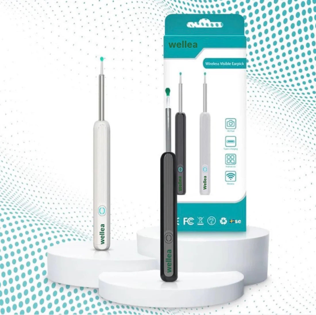 Welléa™- Smart Öronrengöring med inbyggd HD-kamera, Bluetooth & WiFi