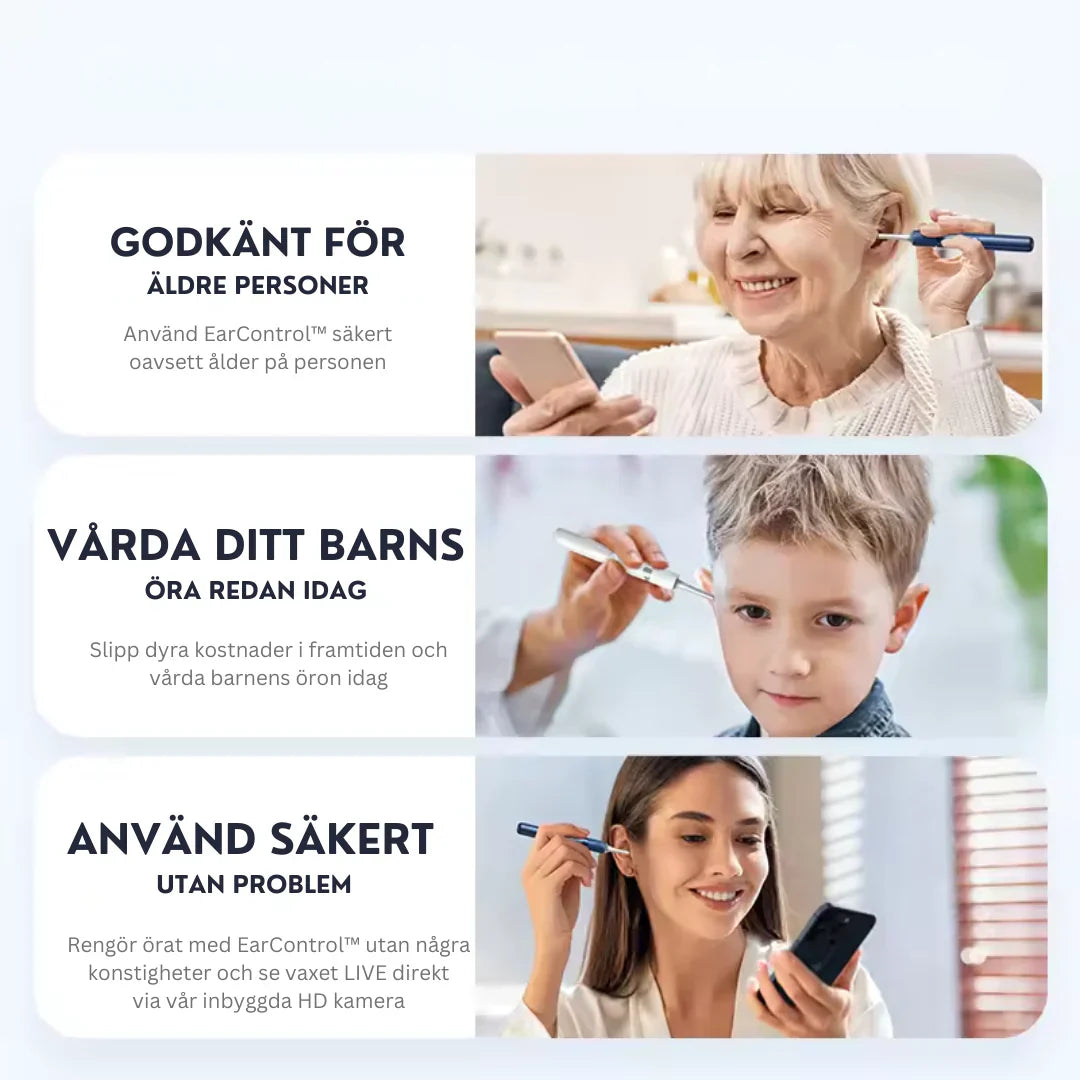 Welléa™- Smart Öronrengöring med inbyggd HD-kamera, Bluetooth & WiFi