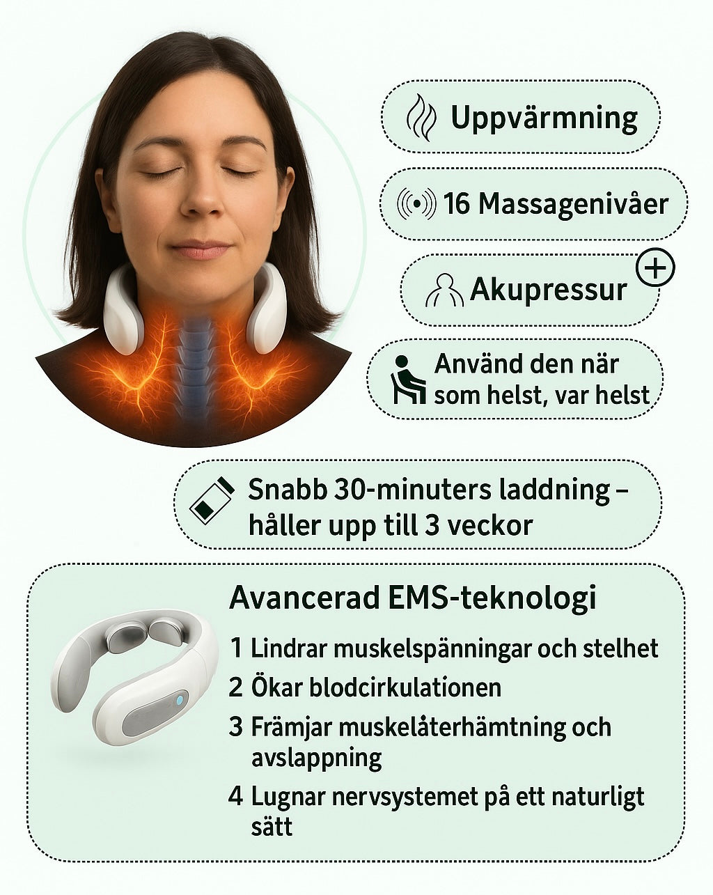Wellea™ Nackterapi –
Djup lindring med klinisk precision – hemma hos dig.