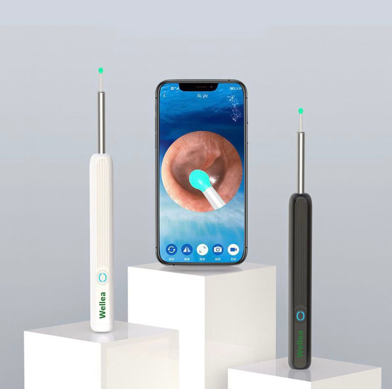 Welléa™- Smart Öronrengöring med inbyggd HD-kamera, Bluetooth & WiFi
